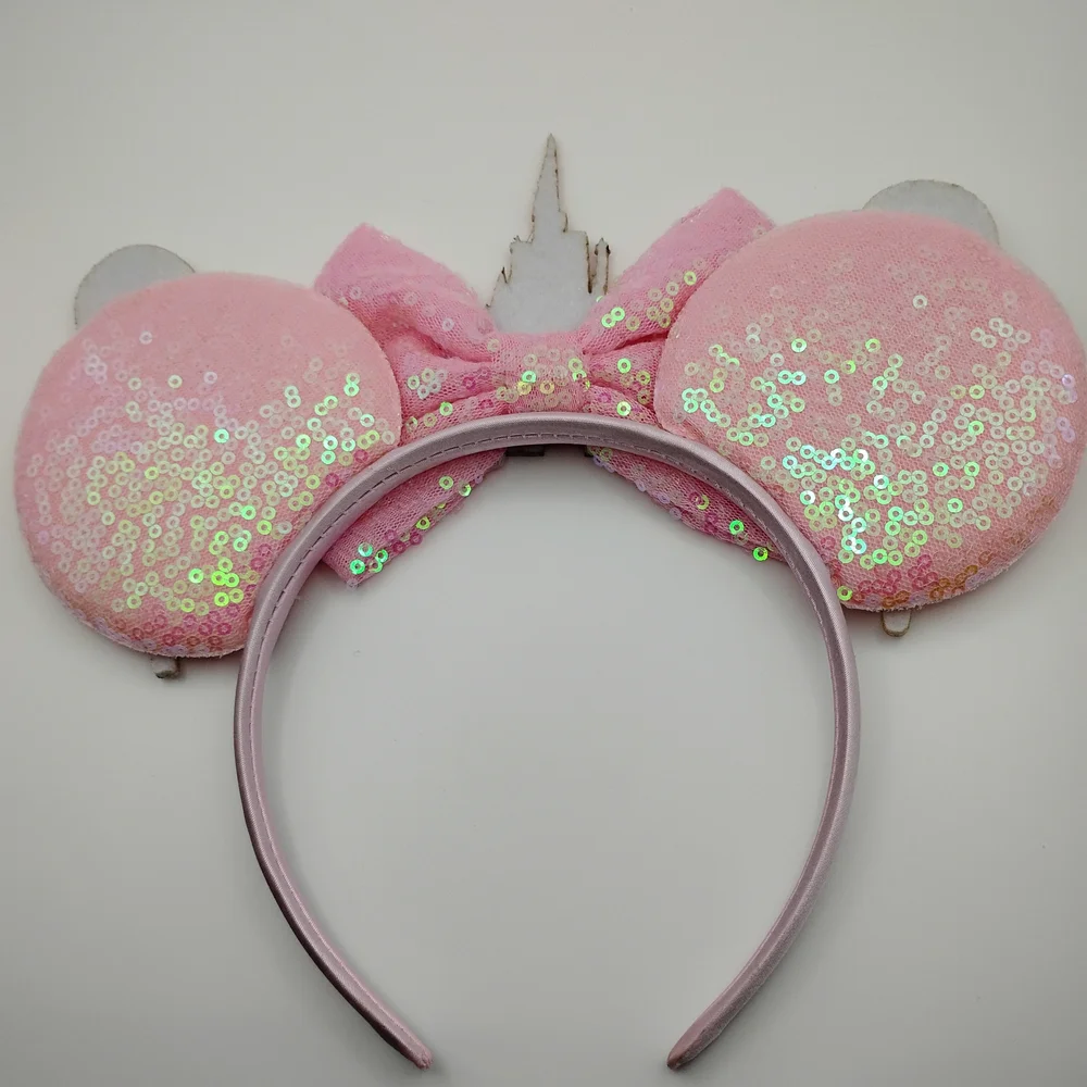 Disney Pink Sequin Disney Castle Castle Headband Brand-new - Picture 2 of 2